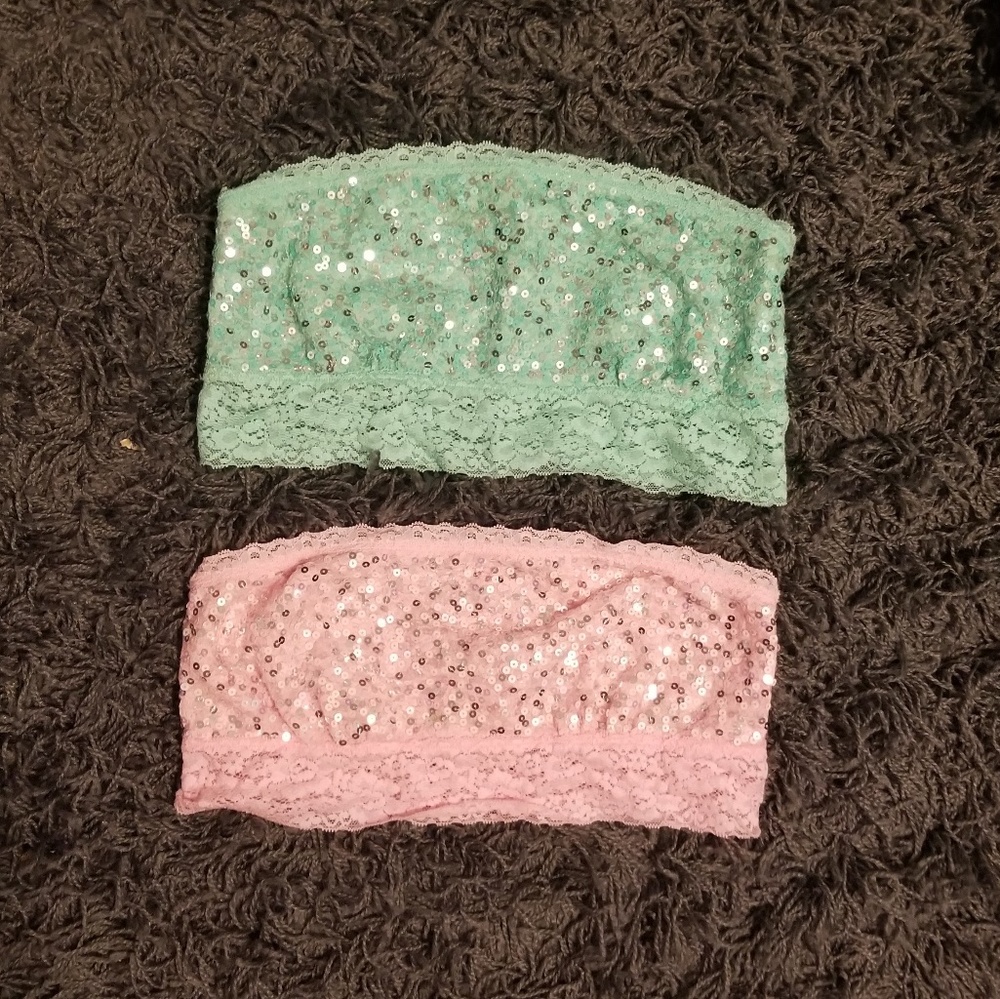 Pink bandeaus.